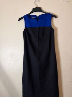 Pendleton Black  100 percent virgin wool Sheath Dress with  Blue Yoke